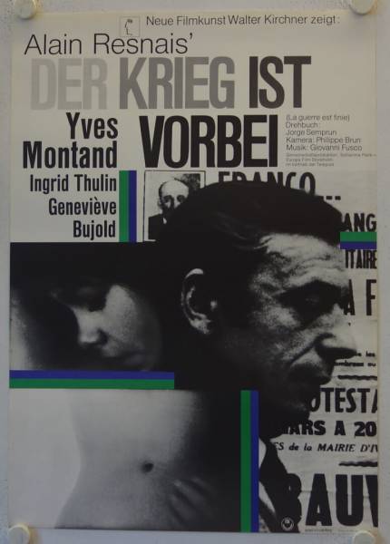 La Guerre est finie - The War is over original release german movie poster